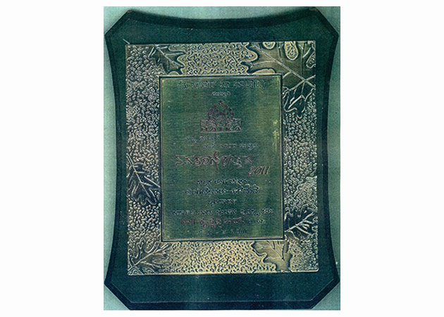 Awarded the Karnataka Nada Poshaka Award 2011 by Namma Tuluver Kala Sanghatane, Udupi