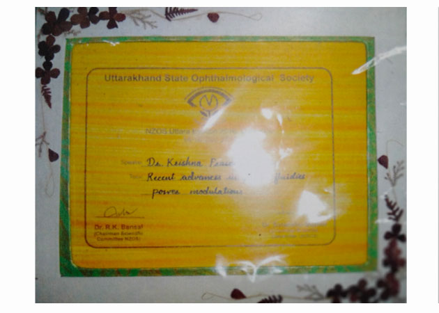 Felicitated by the Uttarakhand State Ophthalmological Society