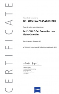 Femtosecond Laser Eye surgery from Carl Zeiss Meditec, Bangkok, in the year 2015
