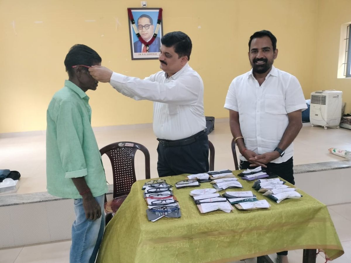 Eye camp conducted at ambekar bhavaba kinnimulki udupi